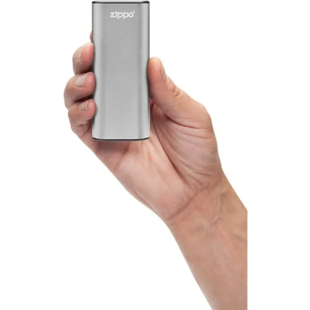 Zippo Silver HeatBank 6 Rechargeable Hand Warmer & Power Bank